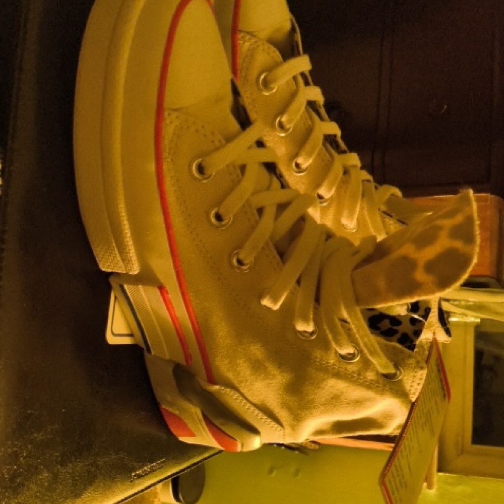 Leopard Accent High-Top Sneakers